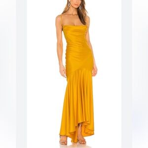 Michael Costello Gold Maxi Dress